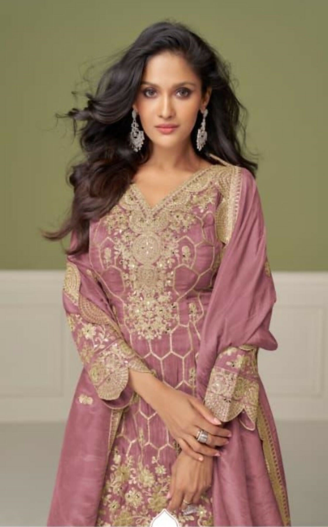 Anaita Peach Real Shimmer Readymade Suit with Embroidery & Real Mirror Work | Grocsy