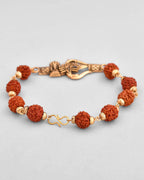 VOJ Gold-Polished Rudraksh Mahakal Bracelet | Grocsy