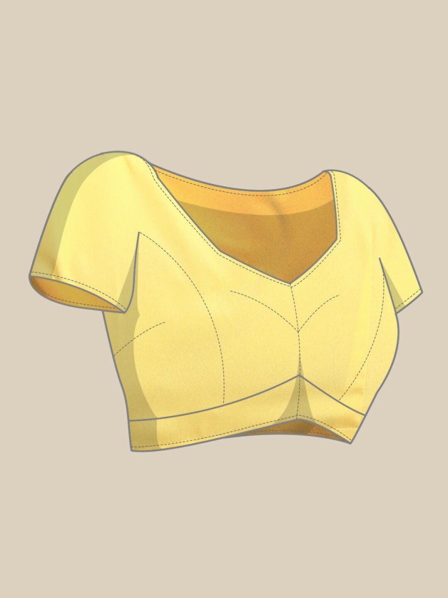 Ahalyaa Women's Traditional Semi Stitch Saree - Yellow | Grocsy