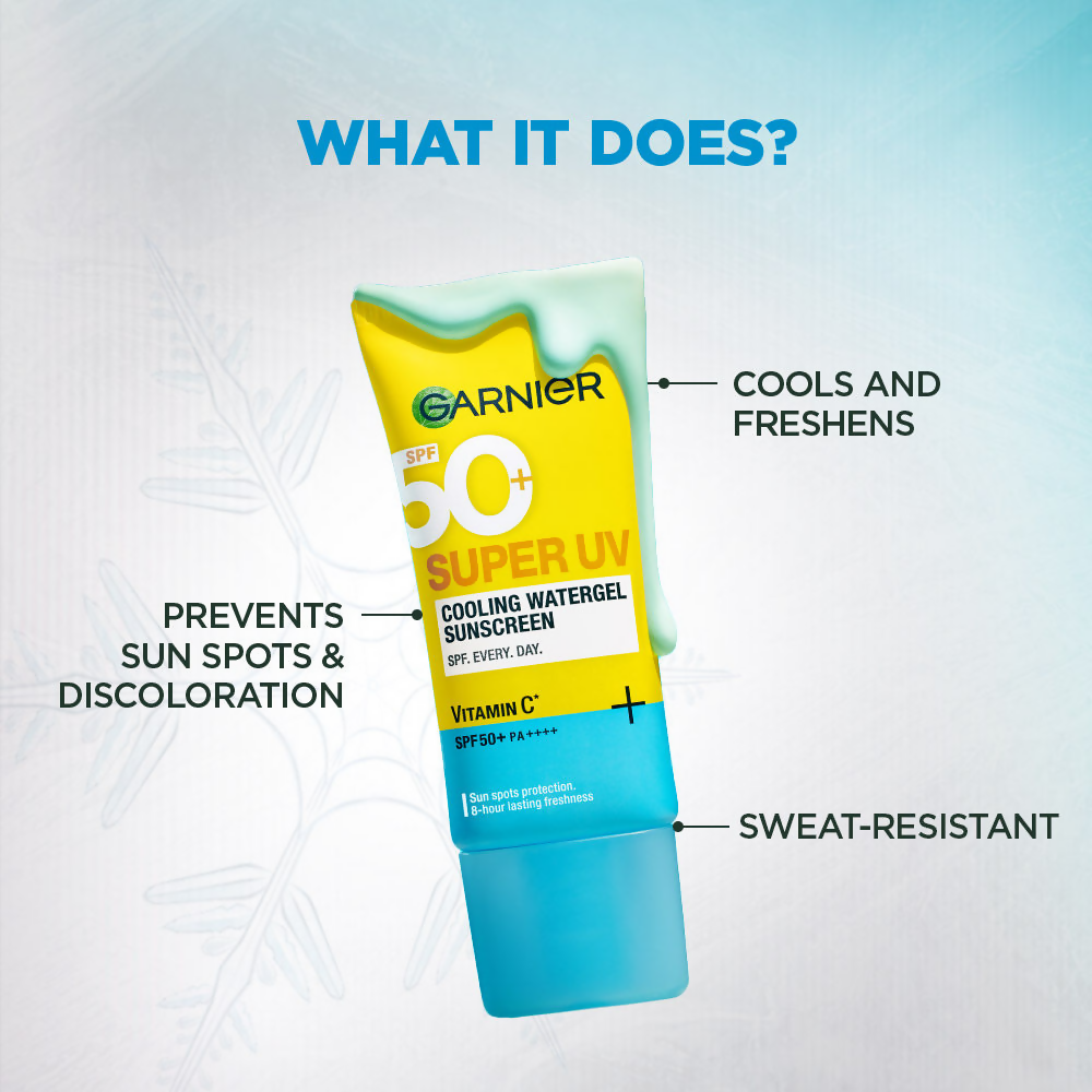 Garnier Super UV Cooling Water Gel Sunscreen SPF 50+ PA++++ | Grocsy
