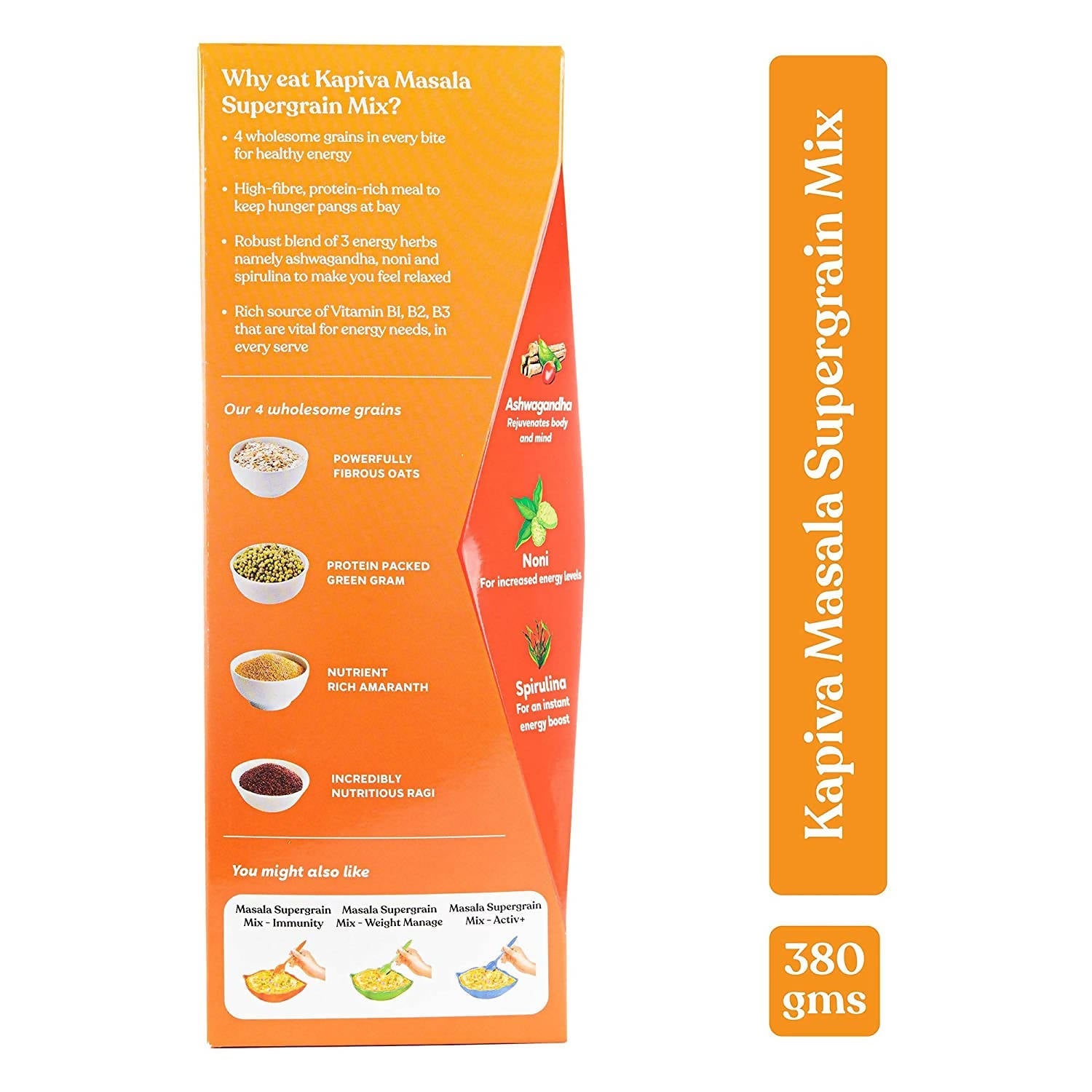 Kapiva Ayurveda Masala Supergrain Mix - Energy Boost | Grocsy