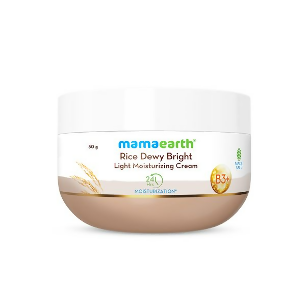 Mamaearth Rice Dewy Bright Light Moisturizing Cream with Rice Water & Niacinamide For Glass-Skin | Grocsy