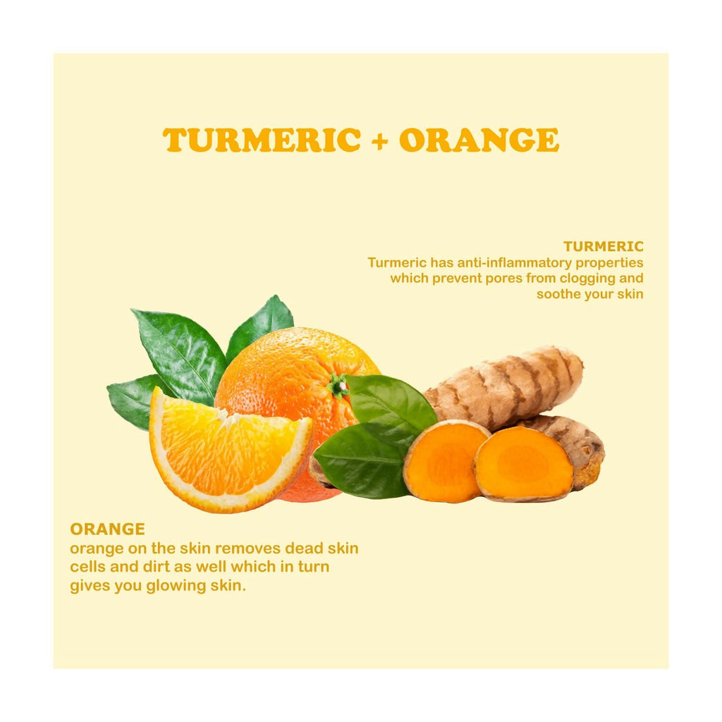 Kimayra Organic Turmeric + Orange Face Pack Powder For Brightening Skin, Help In Pigmentation, Wrinkles, Fine Lines & Scars | Grocsy