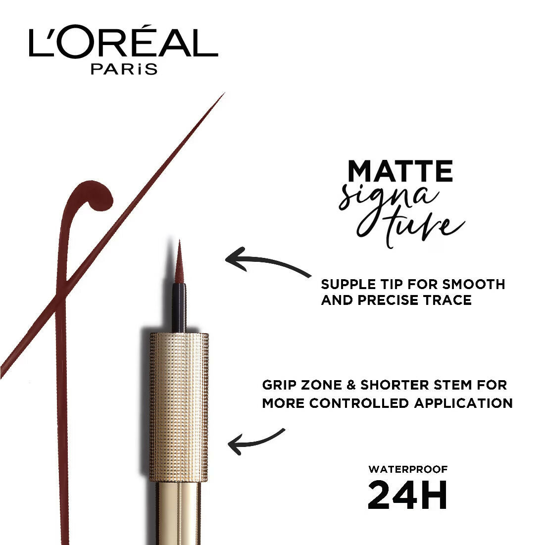 L'Oreal Paris Matte Signature Eyeliner - Brown | Grocsy