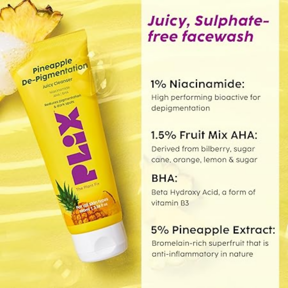 PLIX The Plant Fix Pineapple Trio With Cleanser, Body Wash & Cream | Grocsy