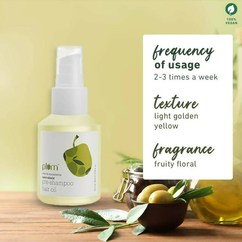 Plum Olive & Macadamia Nutri-Shield Pre-Shampoo Hair Oil | Grocsy