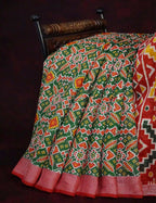 Green Colored Patan Patola Semi Chanderi Saree By Gayathri Reddy Designer Studio | Grocsy