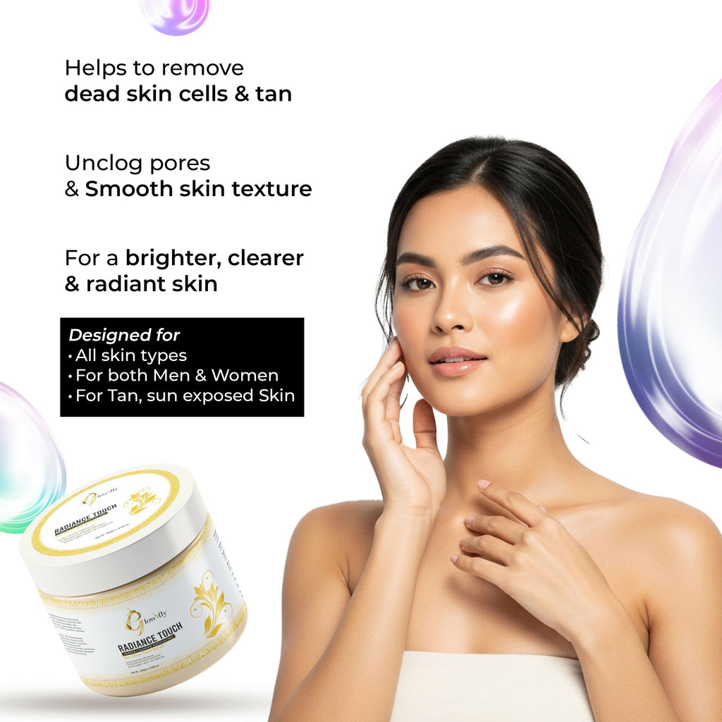 Glowifly Radiance Touch Tan Clear Face Exfoliating Scrub - Papaya Scrub for Face | Grocsy