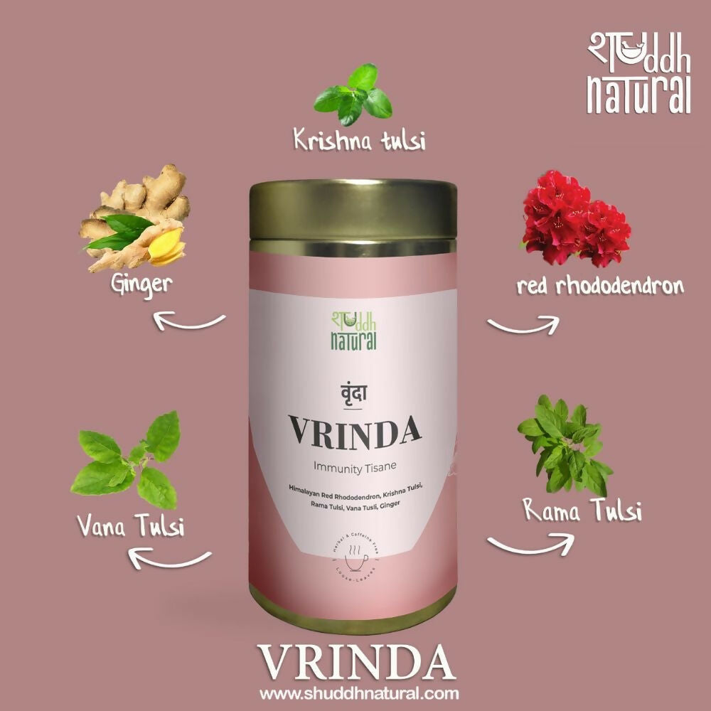 Shuddh Natural Cold Cough Relief Tea Vrinda Floral Tisane | Grocsy