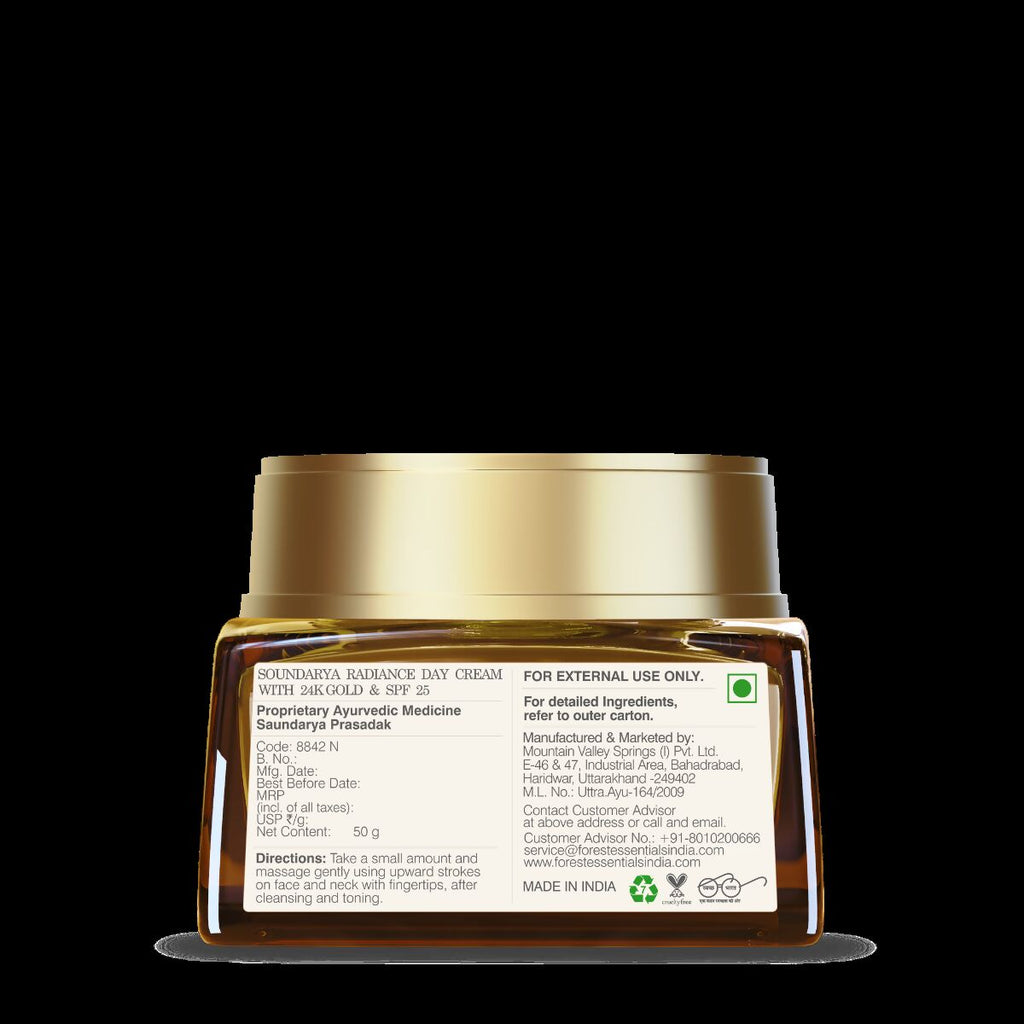 Forest Essentials Soundarya Radiance Cream With 24K Gold & SPF 30 | Grocsy