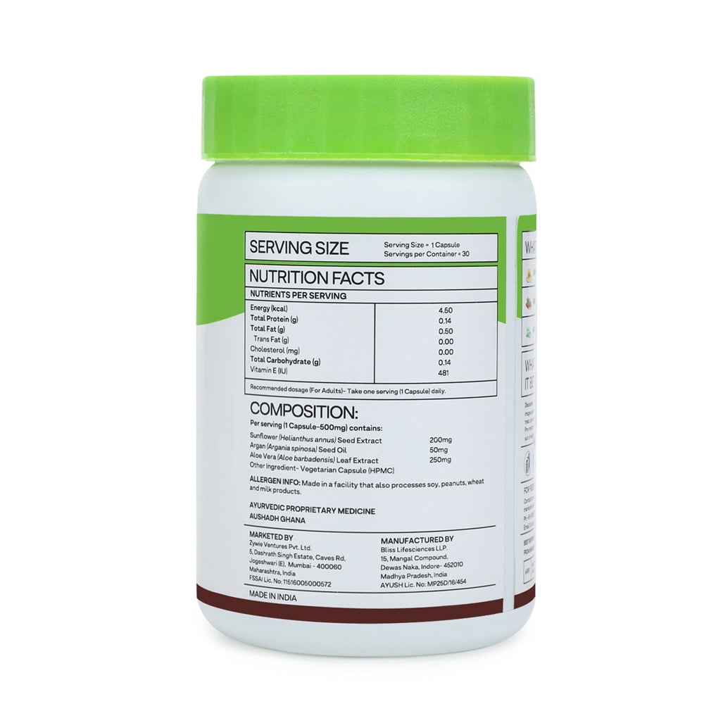 OZiva Plant Based Natural Vitamin E (With Argan oil + Aloe vera) | Grocsy