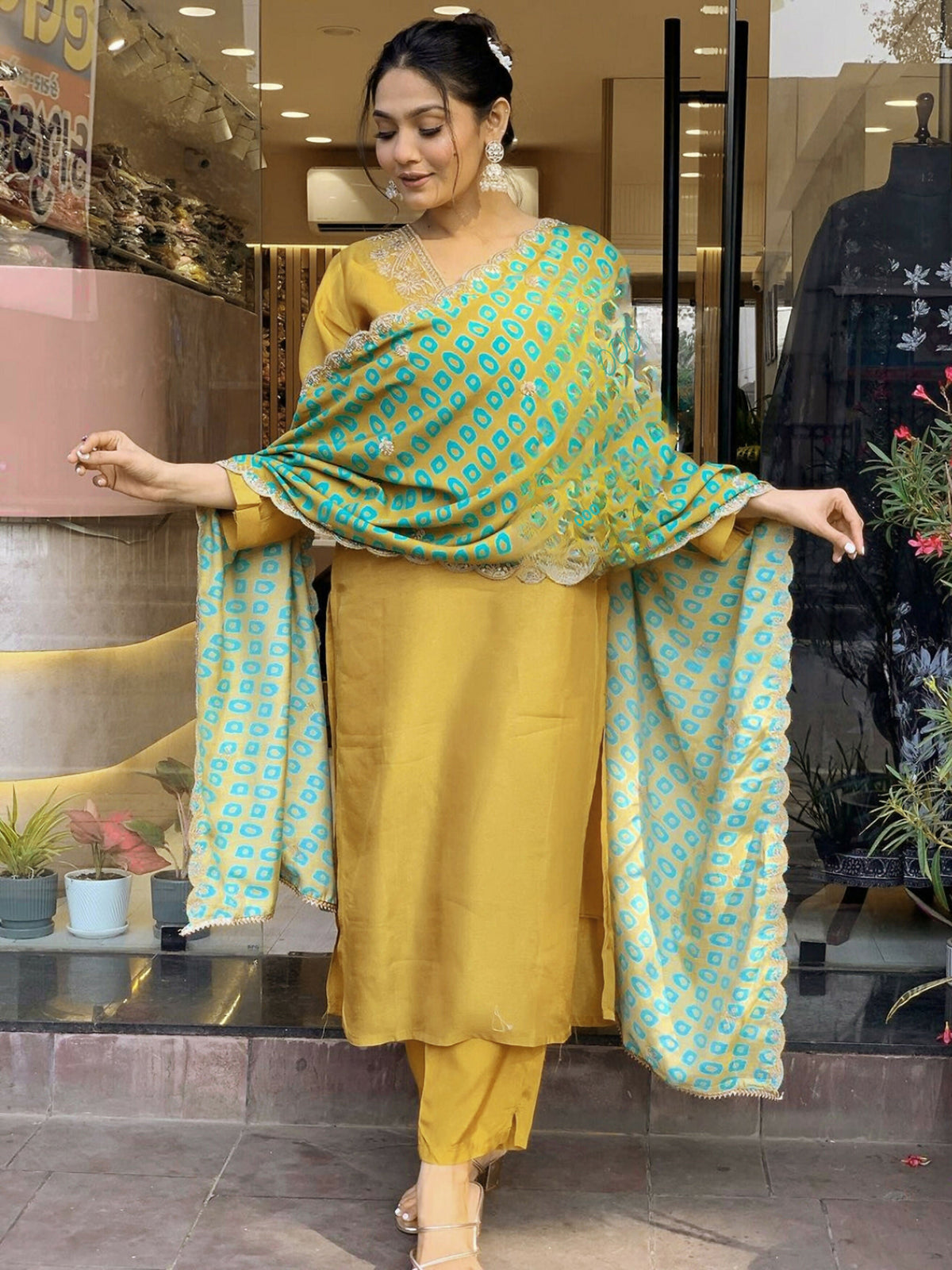 Partywear Designer Cotton Maroon Stitched Suit With Dupatta - Tanisha | Grocsy