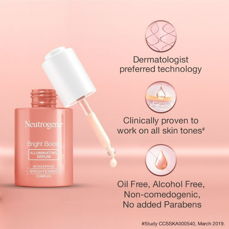 Neutrogena Bright Boost Illuminating Moisturizing Face Serum | Grocsy