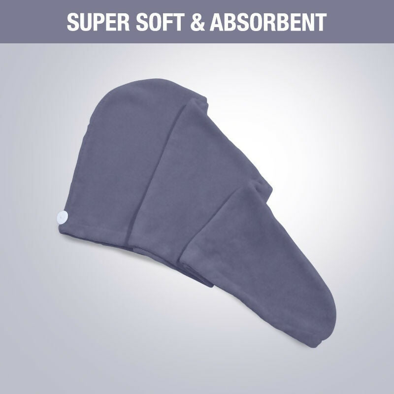 Nykaa Naturals Microfiber Hair Wrap for Frizz Free & Shiny Hair - Grey | Grocsy