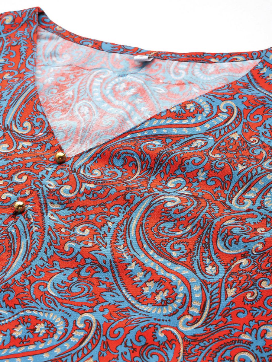 Ahalyaa Women's Traditional Wear Co-ods - Teal Blue | Grocsy