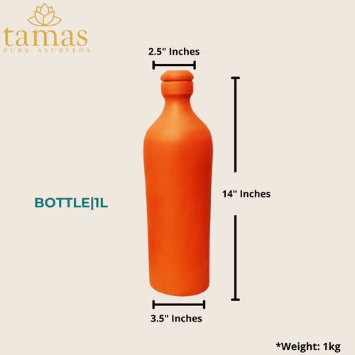 Tamas Handmade & Eco-Friendly Earthen (Clay/ Terracotta) Water Bottle | Grocsy