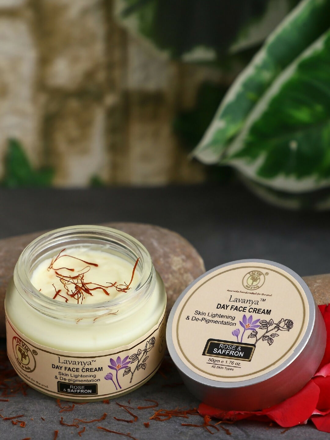Tatvik Ayurveda Lavanya Day Face Cream (Rose & Saffron) | Grocsy