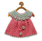 Chutput Kids Pink Coloured Mermaid Design Solid Wool Frock | Grocsy