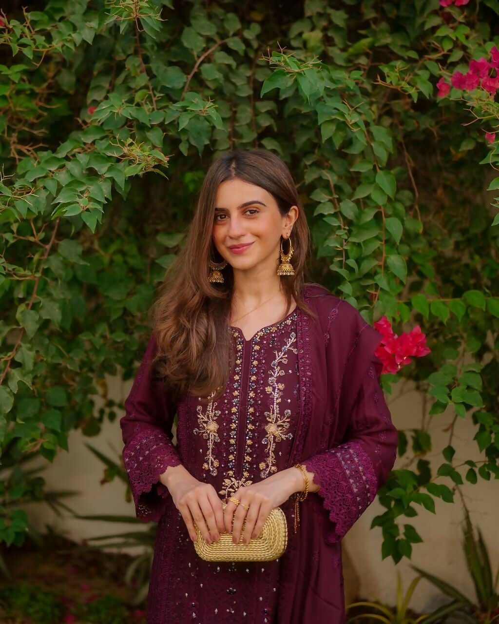 Joban Fashion Wine Kurta Set Georgette Embroidery Sequence Work | Grocsy