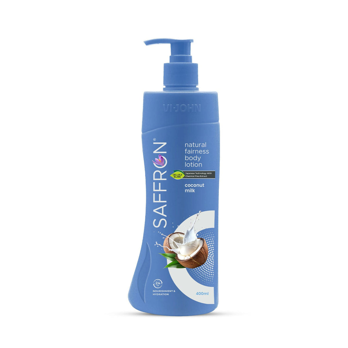 VI-JOHN Saffron Natural Fairness Body Lotion Coconut Milk Deep Hydration & Radiant Glow For All Skin Types | Grocsy
