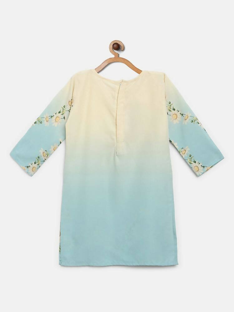 Ahalyaa Multi Crepe Printed Kids Kurta Sharara Sets With Dupatta For Girls | Grocsy