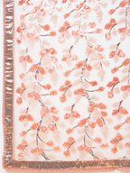 Peach Lycra Sequin Embroidery And Frills Saree - Norita Hit Design | Grocsy