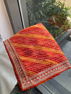Teeya Creation New Trendy Leheriya Bandhani Georgette Saree For Daily Wear -Orange | Grocsy