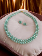 Inhanns Everyday Workwear Pearl Set (Double Layered Pearls) - Light Green | Grocsy