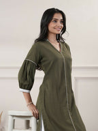 Joban Fashion Women's Khakhi V - Neck Dress | Grocsy
