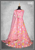 Pink Net Thread With Sequence Work Lahenga Choli - Nimaya Ishani | Grocsy