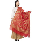 A R Silk VNS Jaal Fancy Dupatta Color Red Dupatta or Chunni | Grocsy