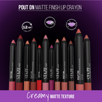 Staze 9 To 9 Pout On Matte And Smudgeproof Lip Crayon - 10 Royally Ruby | Grocsy