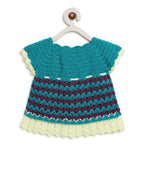 ChutPut Hand knitted Crochet Adorable Wool Dress For Baby Girls - Green | Grocsy