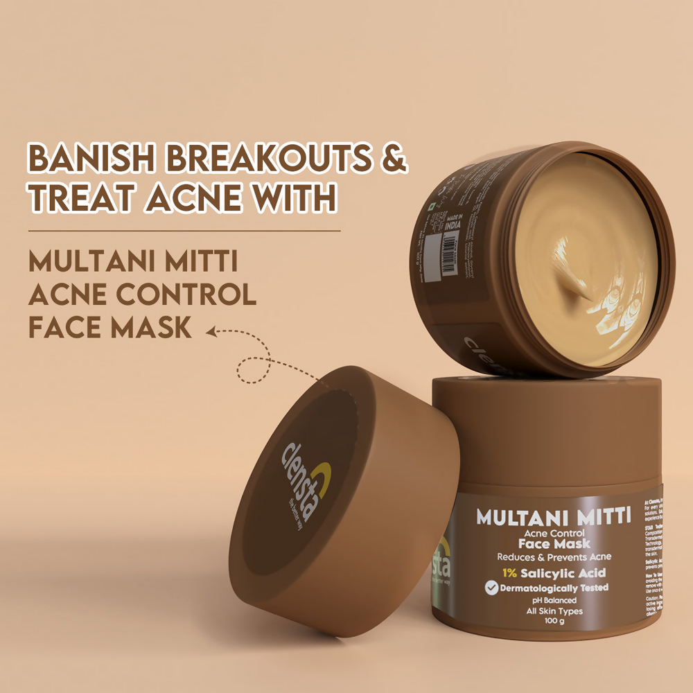Clensta Multani Mitti Acne Control Face Mask | Grocsy