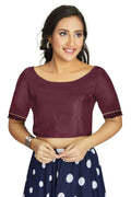 Aastha Fashion Women's Wine Art Silk Designer Party Wear Readymade Blouse | Grocsy