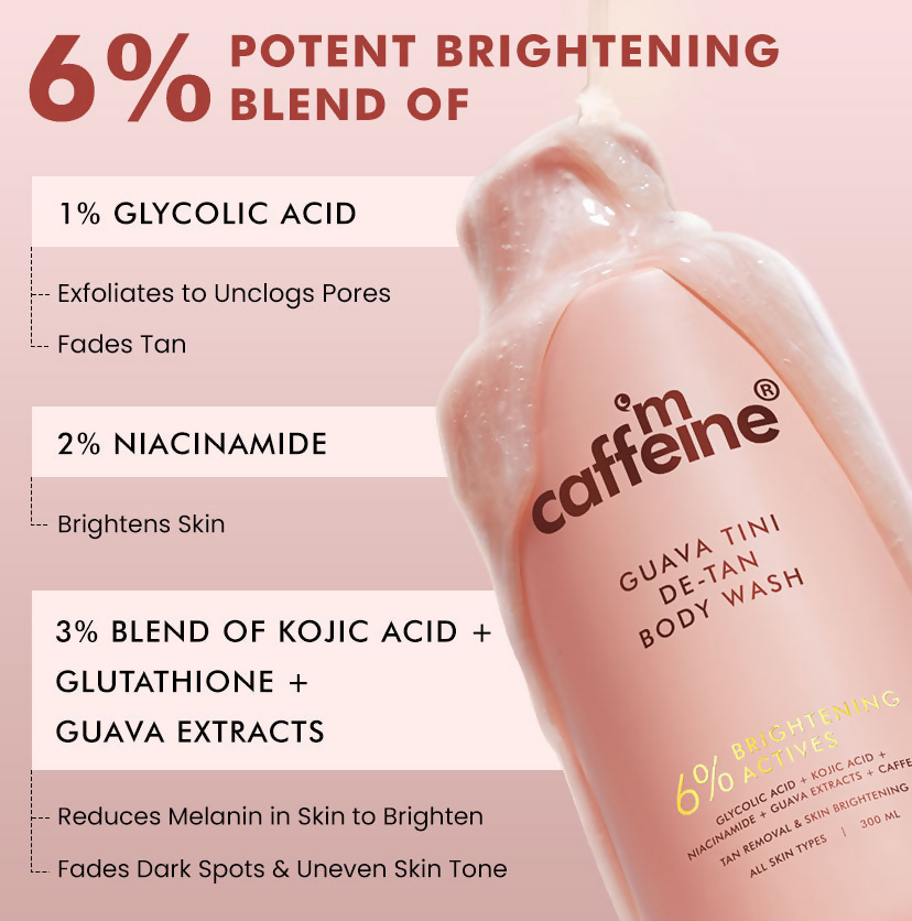 mCaffeine Guava Tini De-Tan Body Wash | Grocsy