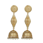 Joban Fashion Women Matte Gold Brass Jhumka | Grocsy