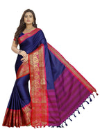 Vamika Banarasi Silk Royal Blue Weaving Saree | Grocsy