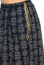 Mominos Fashion Moeza Cotton Navy Blue Printed Lehenga (Lancha) | Grocsy