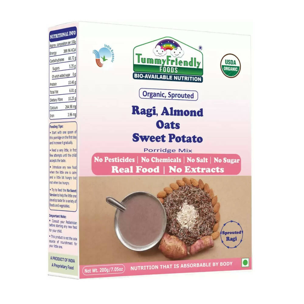 TummyFriendly Foods Organic Sathu Maavu, and Sprouted Ragi, Oats, Red Lentil, Banana Porridge Mixes | Grocsy