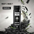 Vasu Healthcare Greeko Man 3 in 1 Charcoal Shower Gel | Grocsy