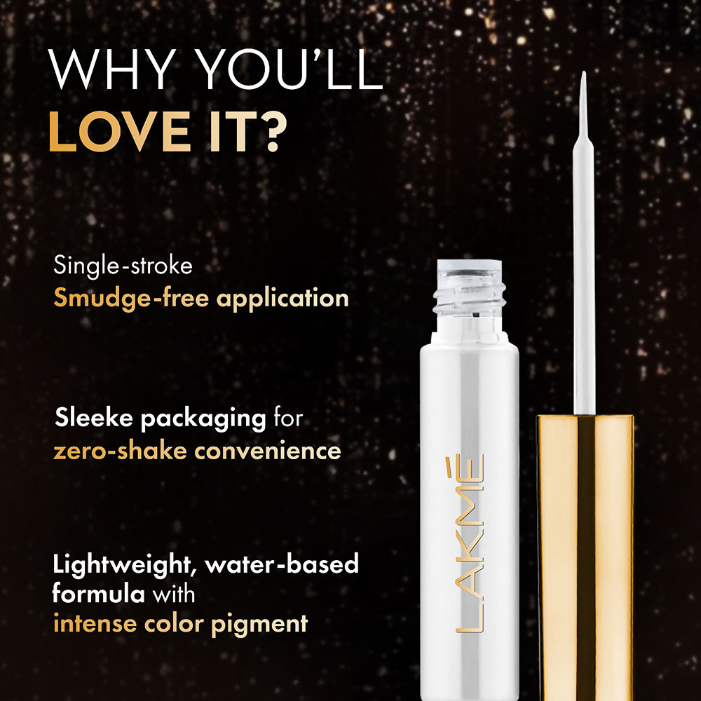Lakme Glitterati Collection Shine Eyeliner - Etheral White | Grocsy