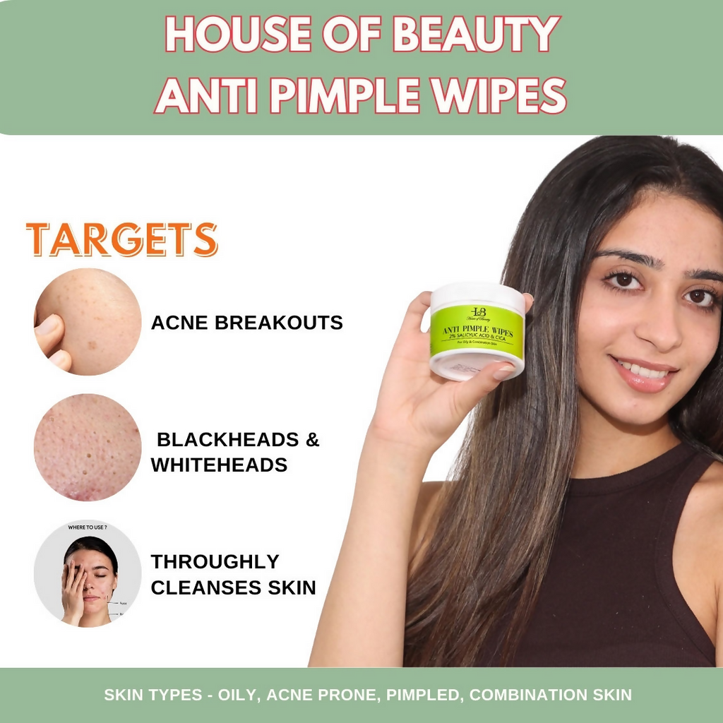 House of Beauty Anti Pimple Wipes | Grocsy