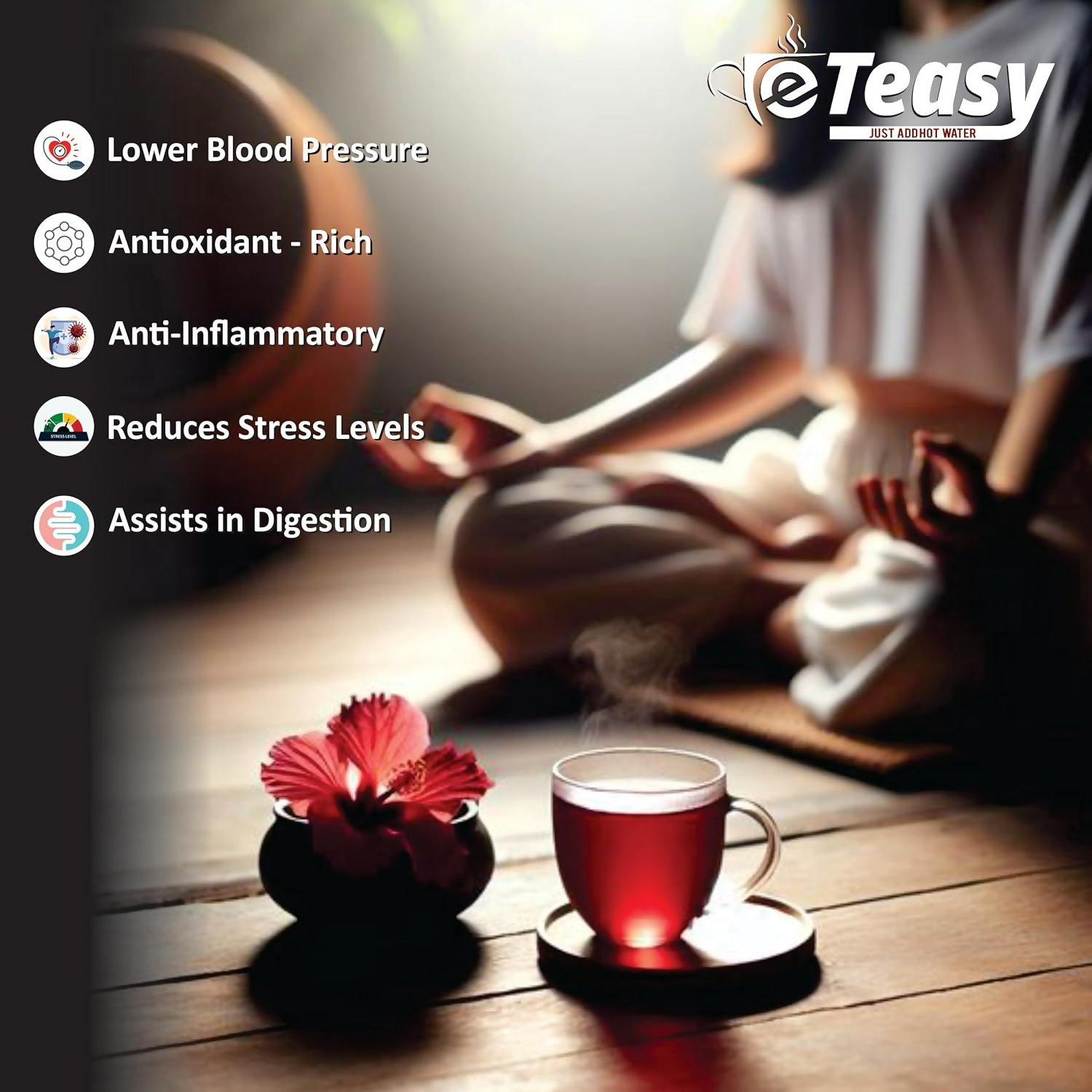 Eteasy Japanese Matcha Sun Dried Hibiscus Flower Powder | Grocsy