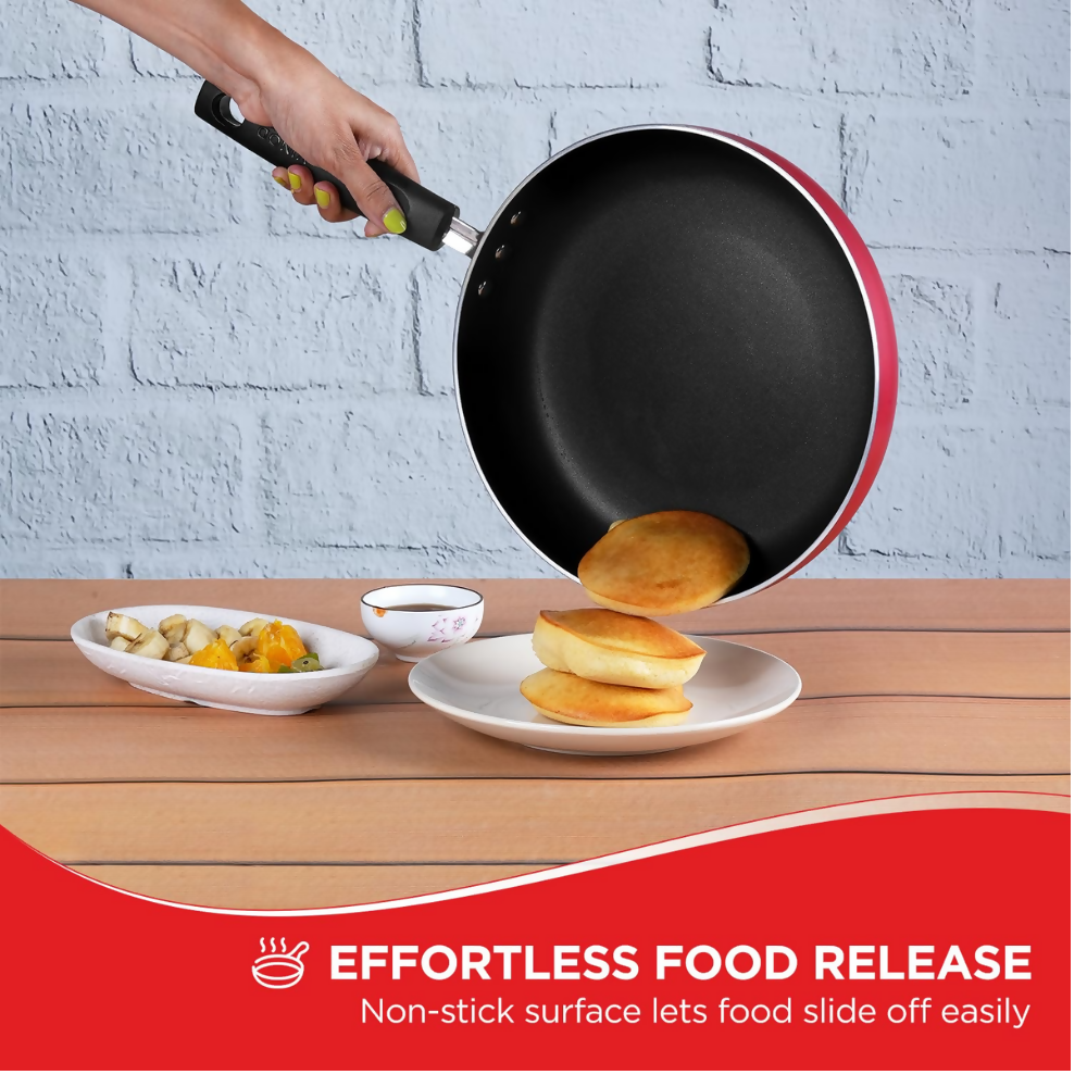 Vinod Zest Inducto Aluminium Non Stick Deep Frypan with Glass Lid | Grocsy