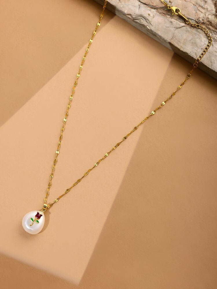 Antique Finish White Crystal Necklace - Ruby Raang | Grocsy