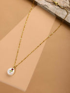 Antique Finish White Crystal Necklace - Ruby Raang | Grocsy