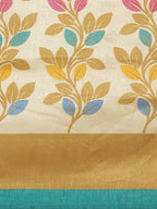 Saree Mall Beige & Blue Printed Saree | Grocsy