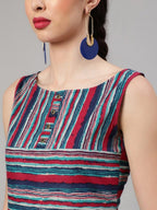 Aks Striped Regular Pure Cotton Kurta With Salwar | Grocsy