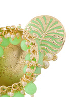Yellow Chimes Women Green Meenakari Jhumkas Earrings | Grocsy